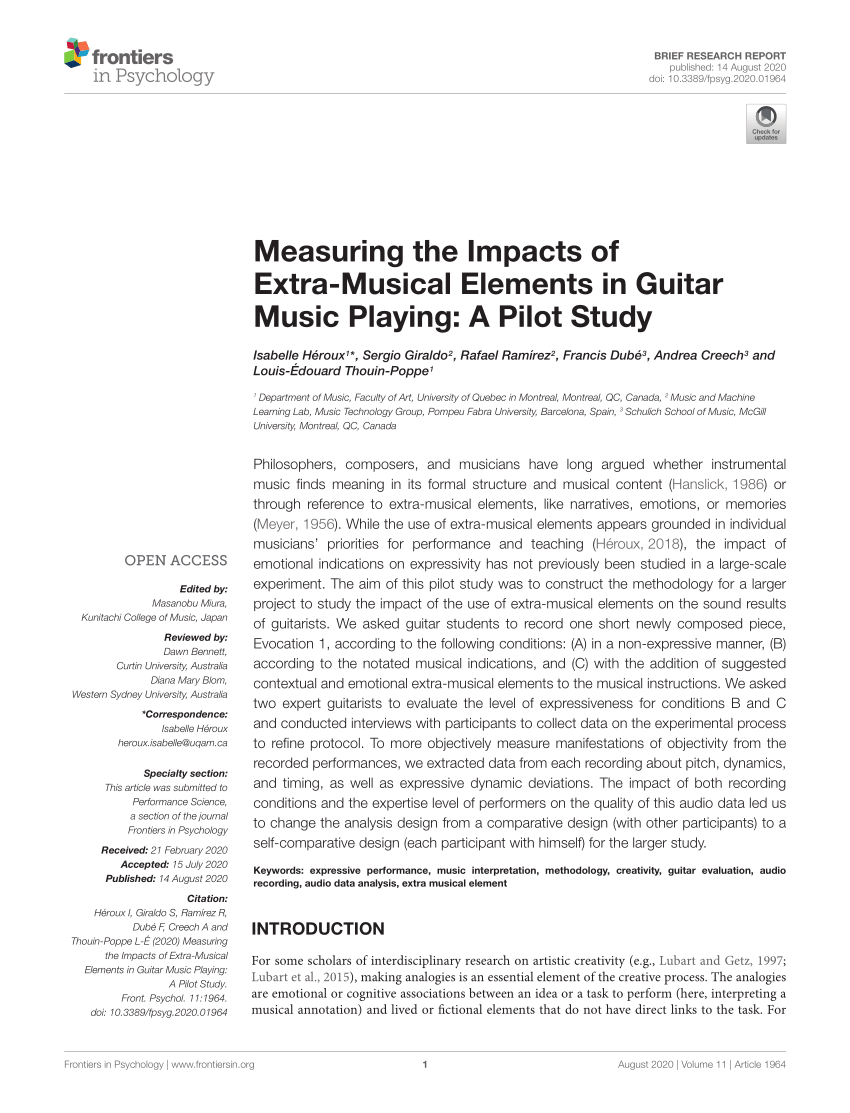 PDF) Measuring the Impacts of Extra-Musical Elements in Guitar ...