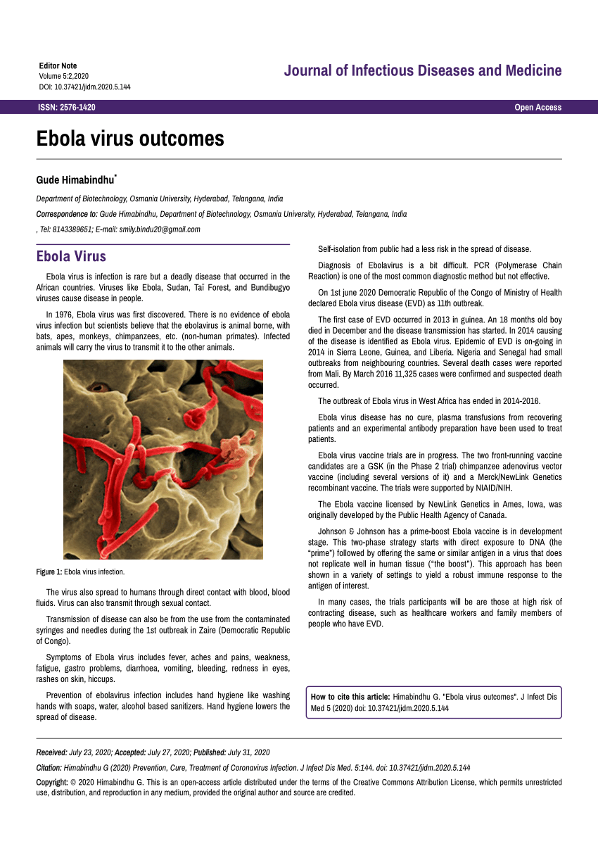 assignment about ebola virus