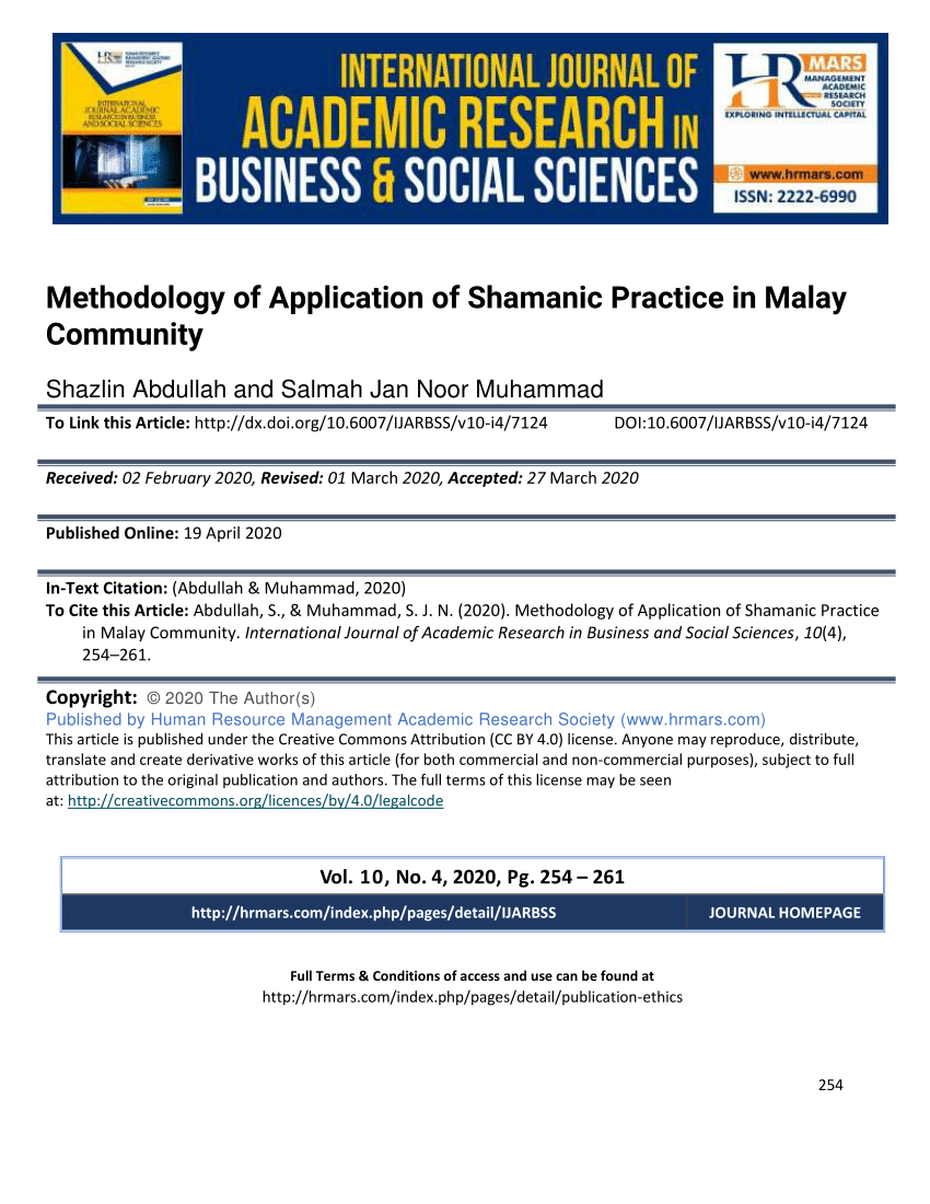 Pdf Methodology Of Application Of Shamanic Practice In Malay Community
