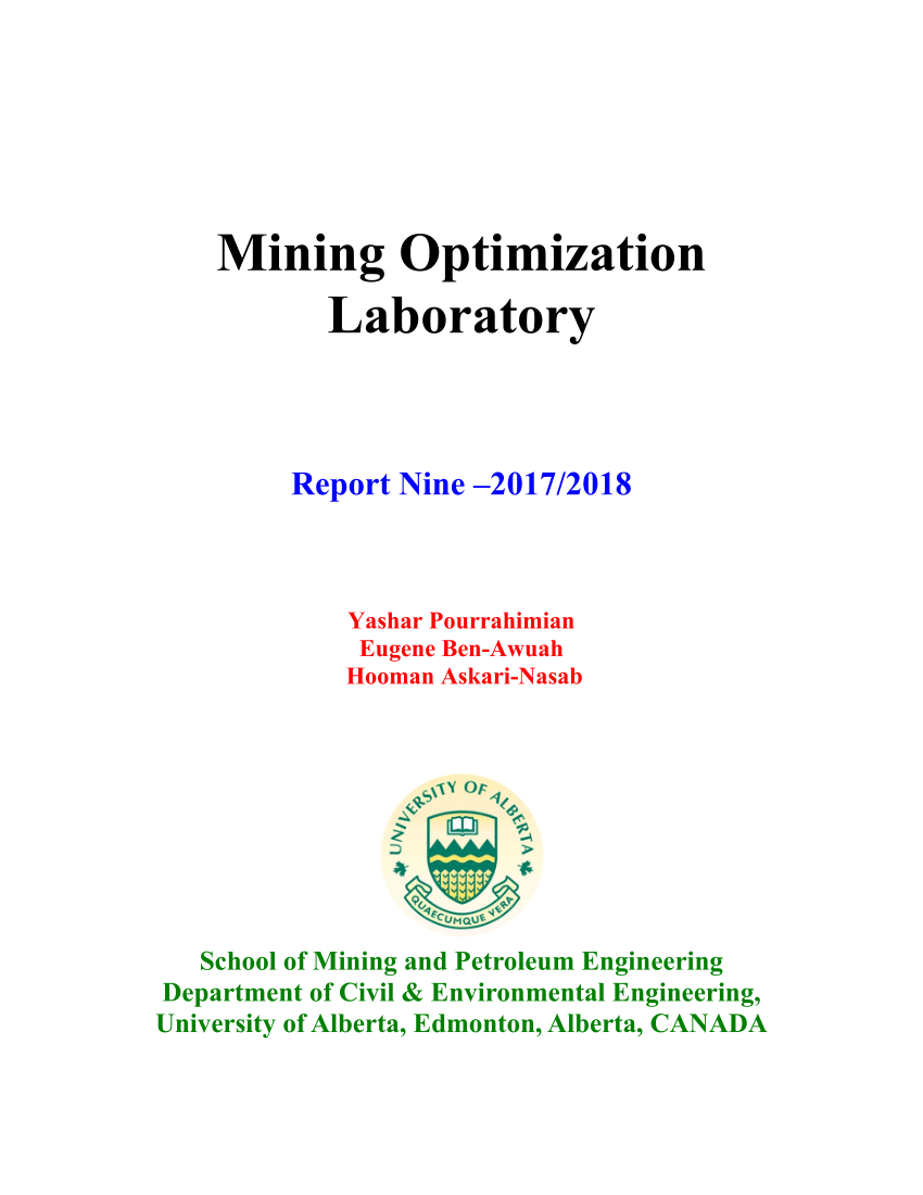 (PDF) Mining Optimization Laboratory (MOL) Annual Report Nine 2017/2018 ...