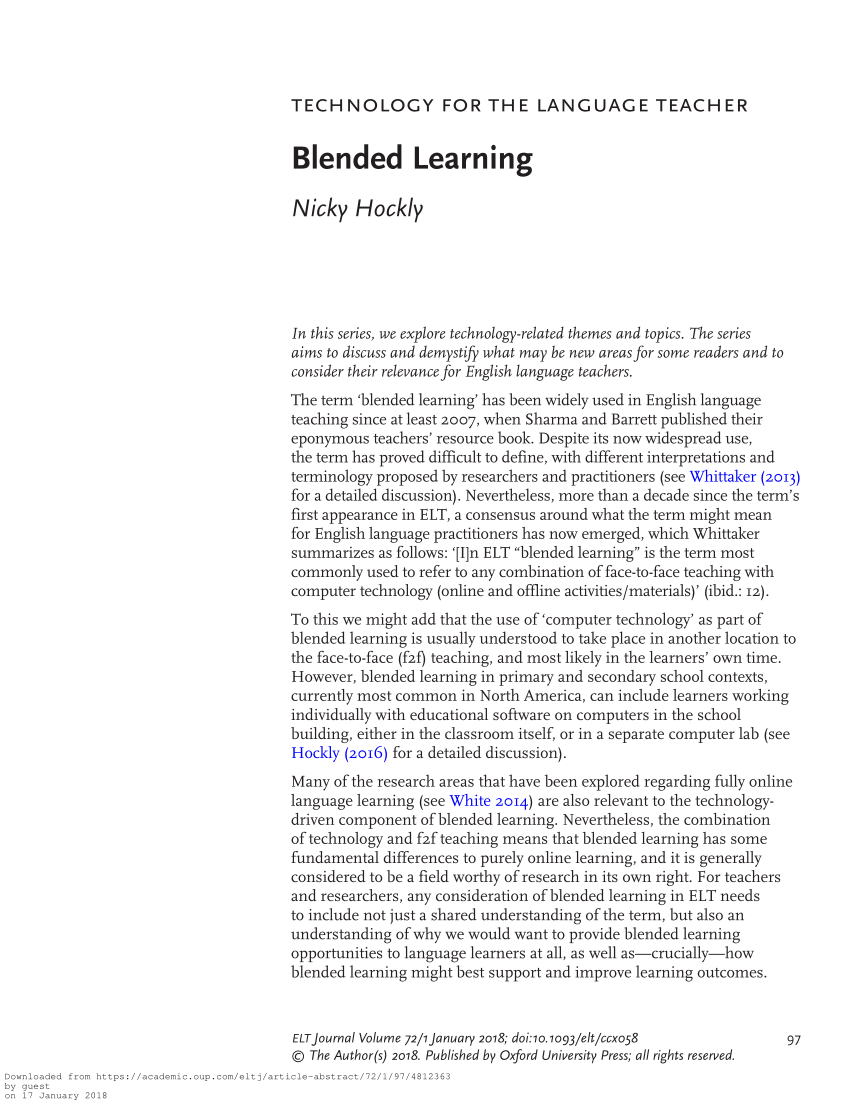 research titles about blended learning