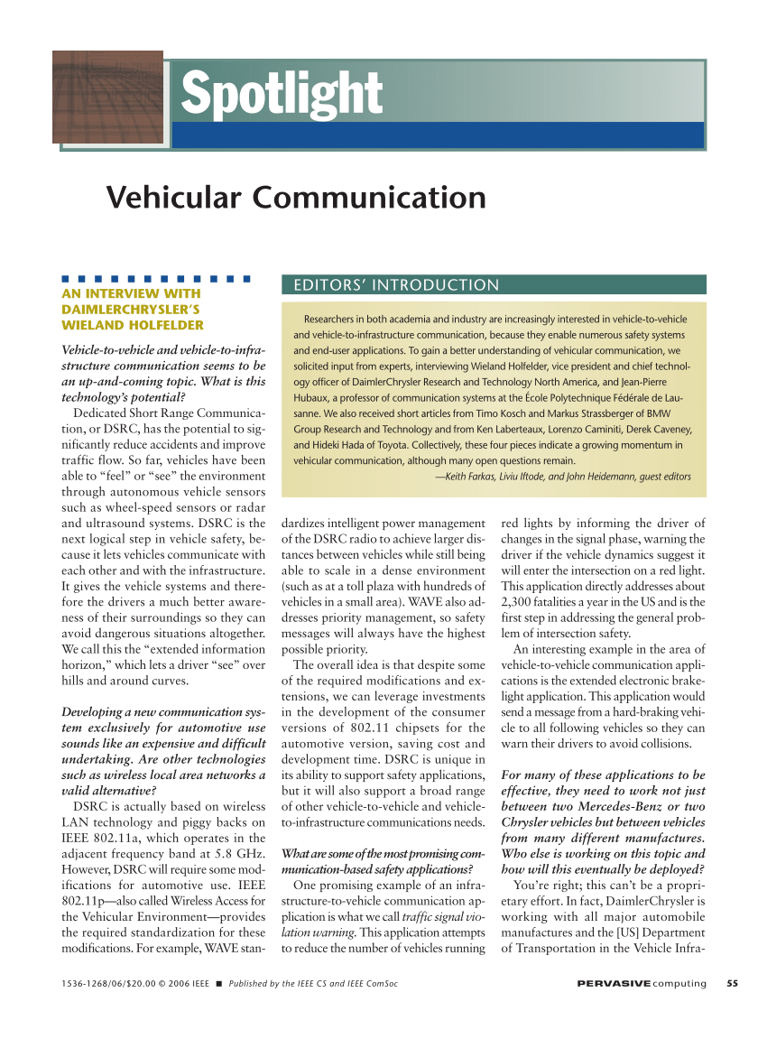 research papers on vehicular communication