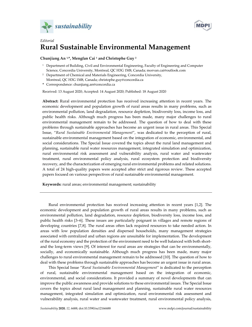 (PDF) Rural Sustainable Environmental Management