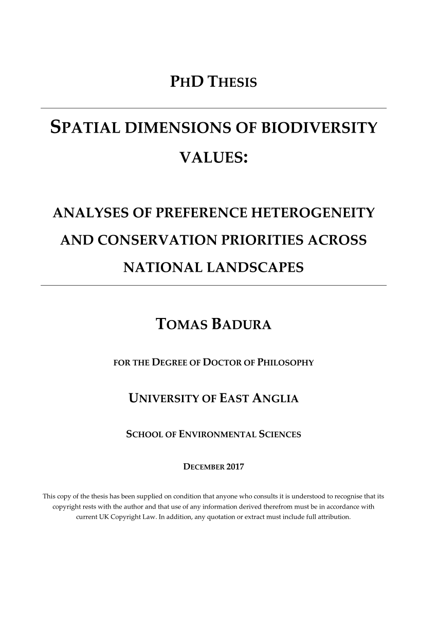 biodiversity related thesis