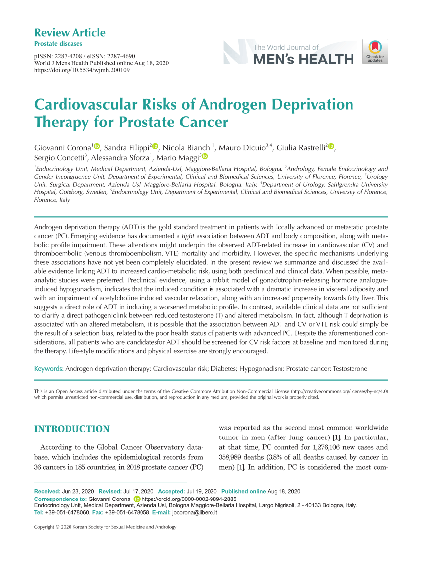 Pdf Cardiovascular Risks Of Androgen Deprivation Therapy For Prostate Cancer 8721