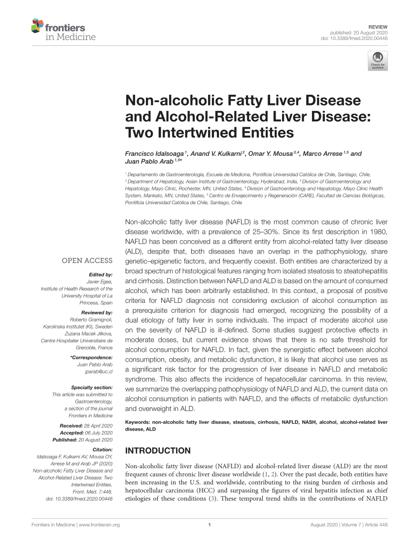 PDF) Non-alcoholic Fatty Liver Disease and Alcohol-Related Liver 