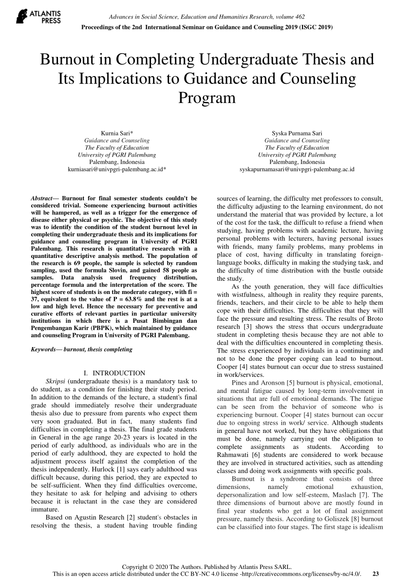 thesis about academic burnout