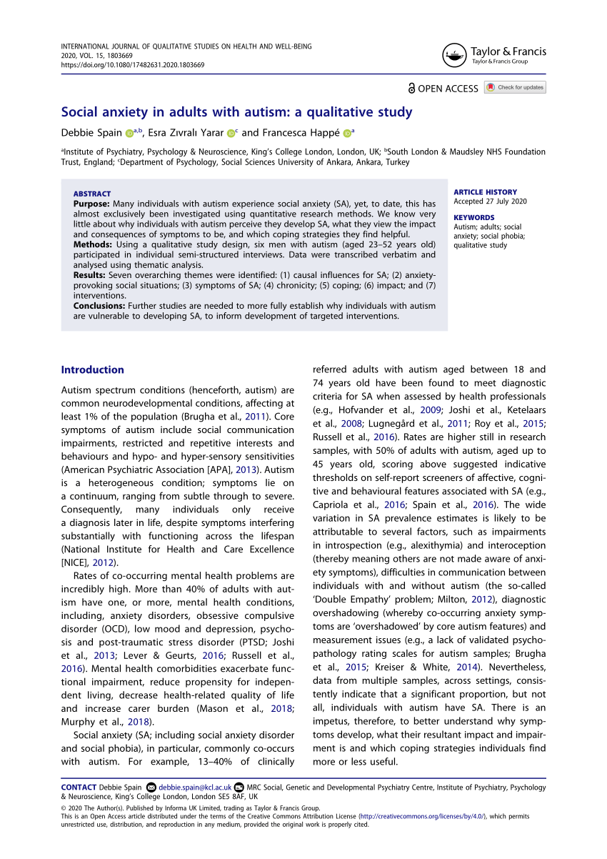 social anxiety case study analysis