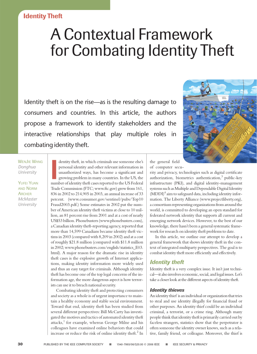 Pdf A Contextual Framework For Combating Identity Theft - pdf a contextual framework for combating identity theft