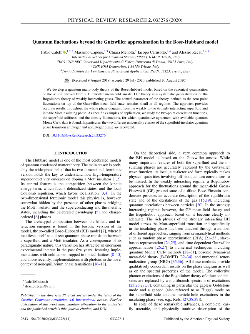 PDF) Quantum fluctuations beyond the Gutzwiller approximation in 