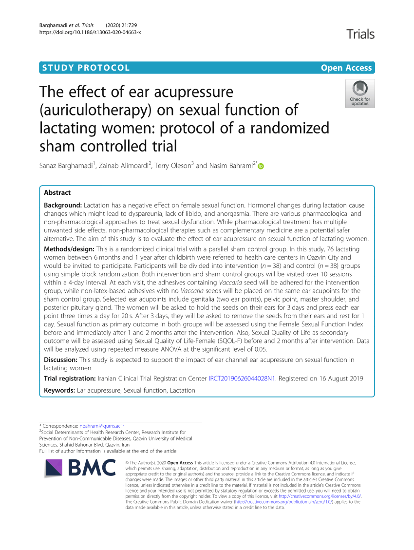 PDF The effect of ear acupressure auriculotherapy on sexual