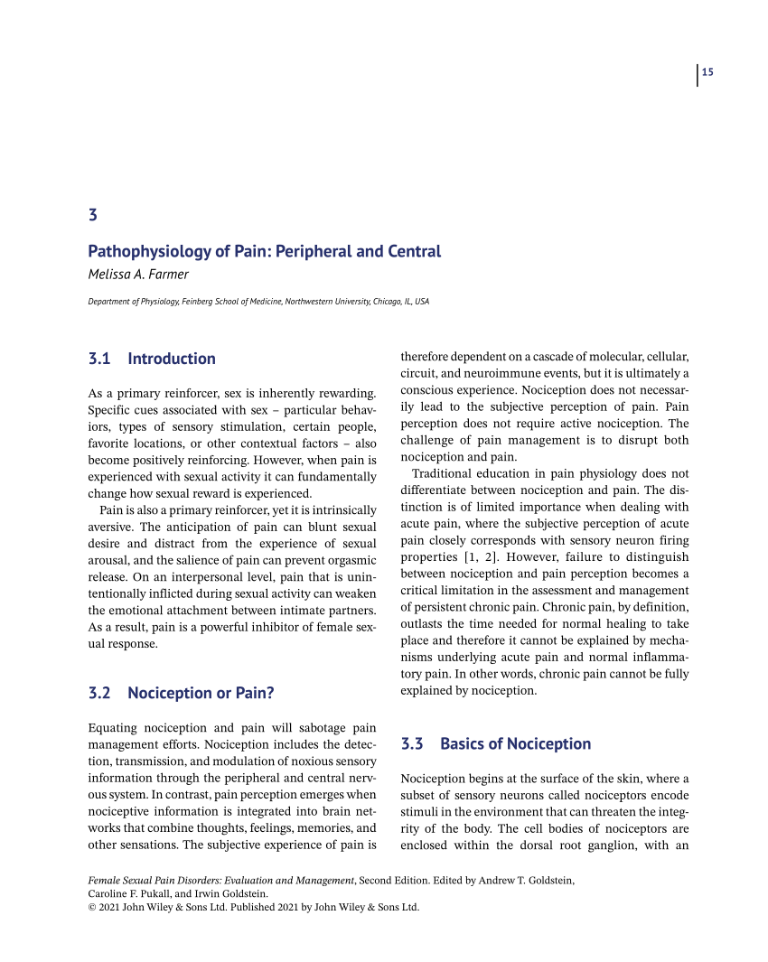 (PDF) Pathophysiology of Pain
