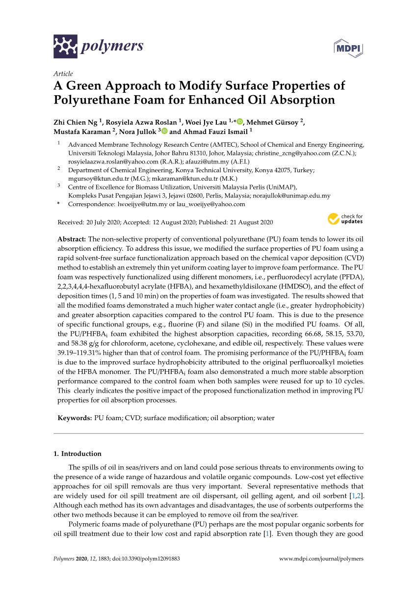 Compression‐recovery process of a) neat PU foam and b) PDA/GO