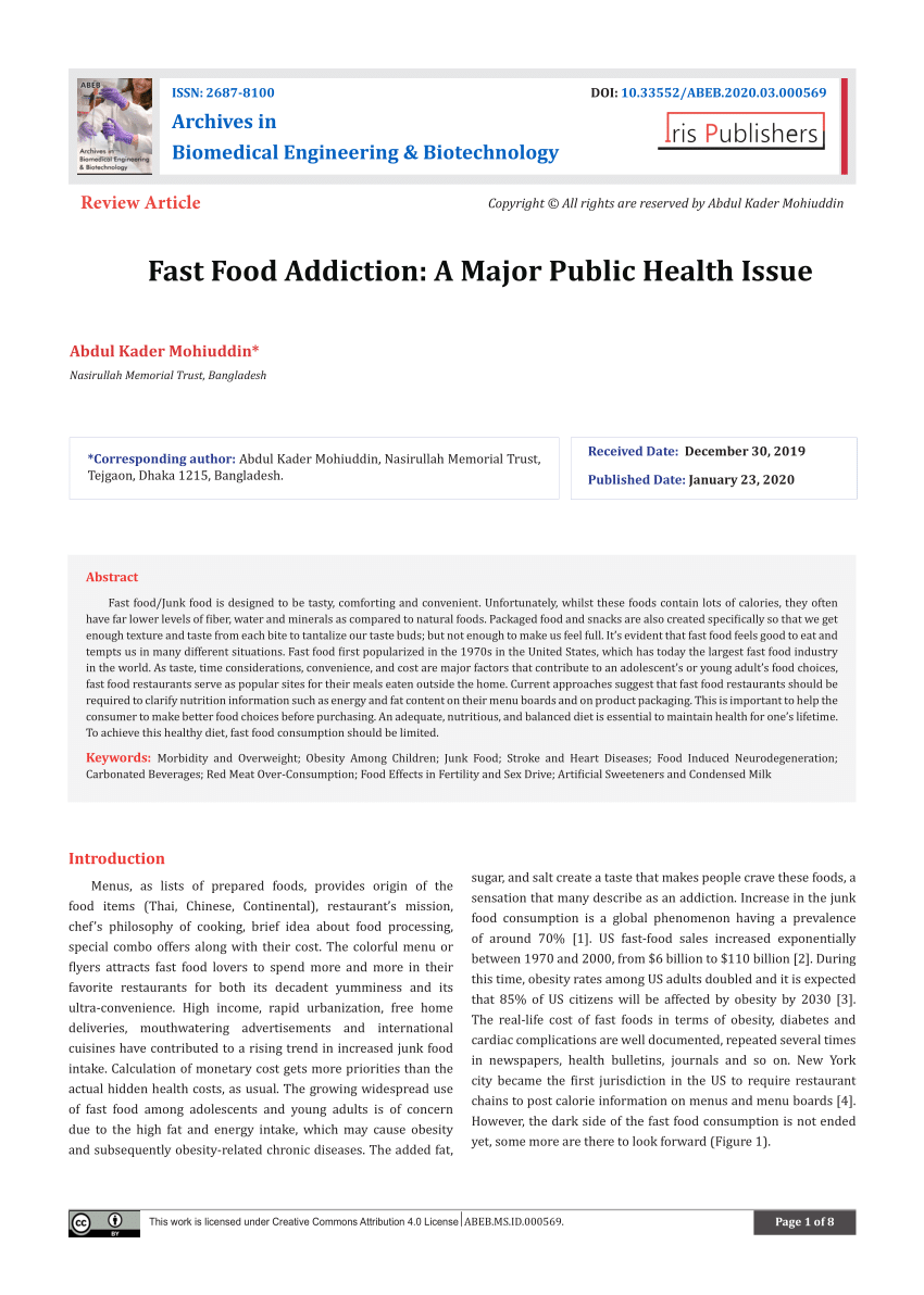 research paper on food addiction