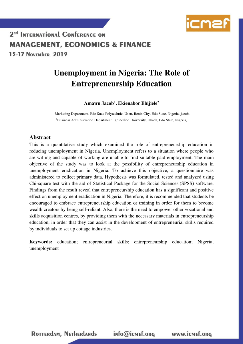 essay on unemployment in nigeria