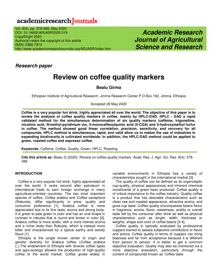Journal - Coffee Review