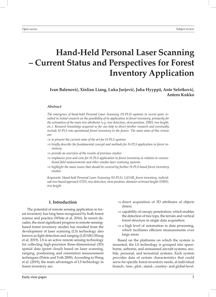 PDF) Hand-Held Personal Laser Scanning: Current Status and ...