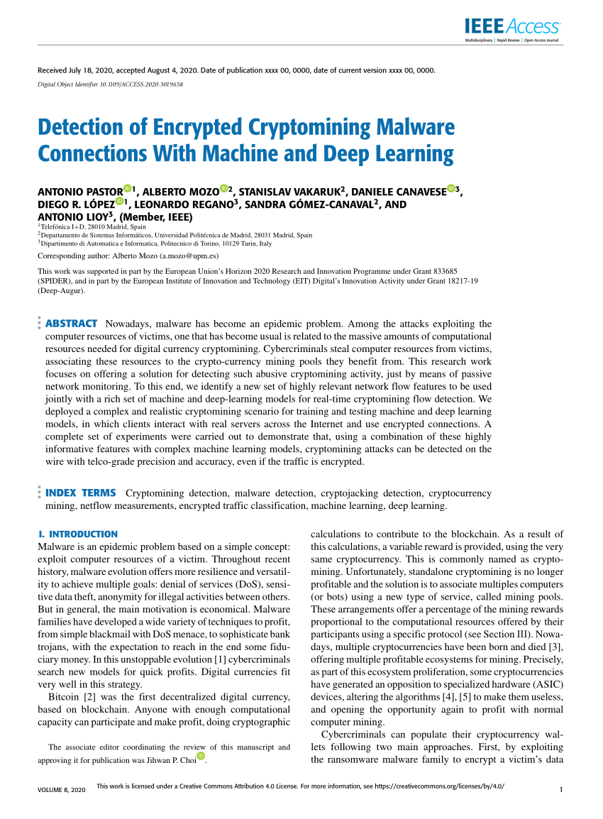 PDF) Detection of Encrypted Cryptomining Malware Connections With ...