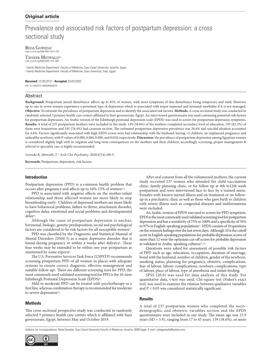 (PDF) Prevalence and associated risk factors of postpartum ...