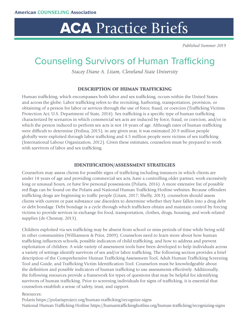 FEATURED CLE, Human Trafficking – Identification, Reporting and  Interventions