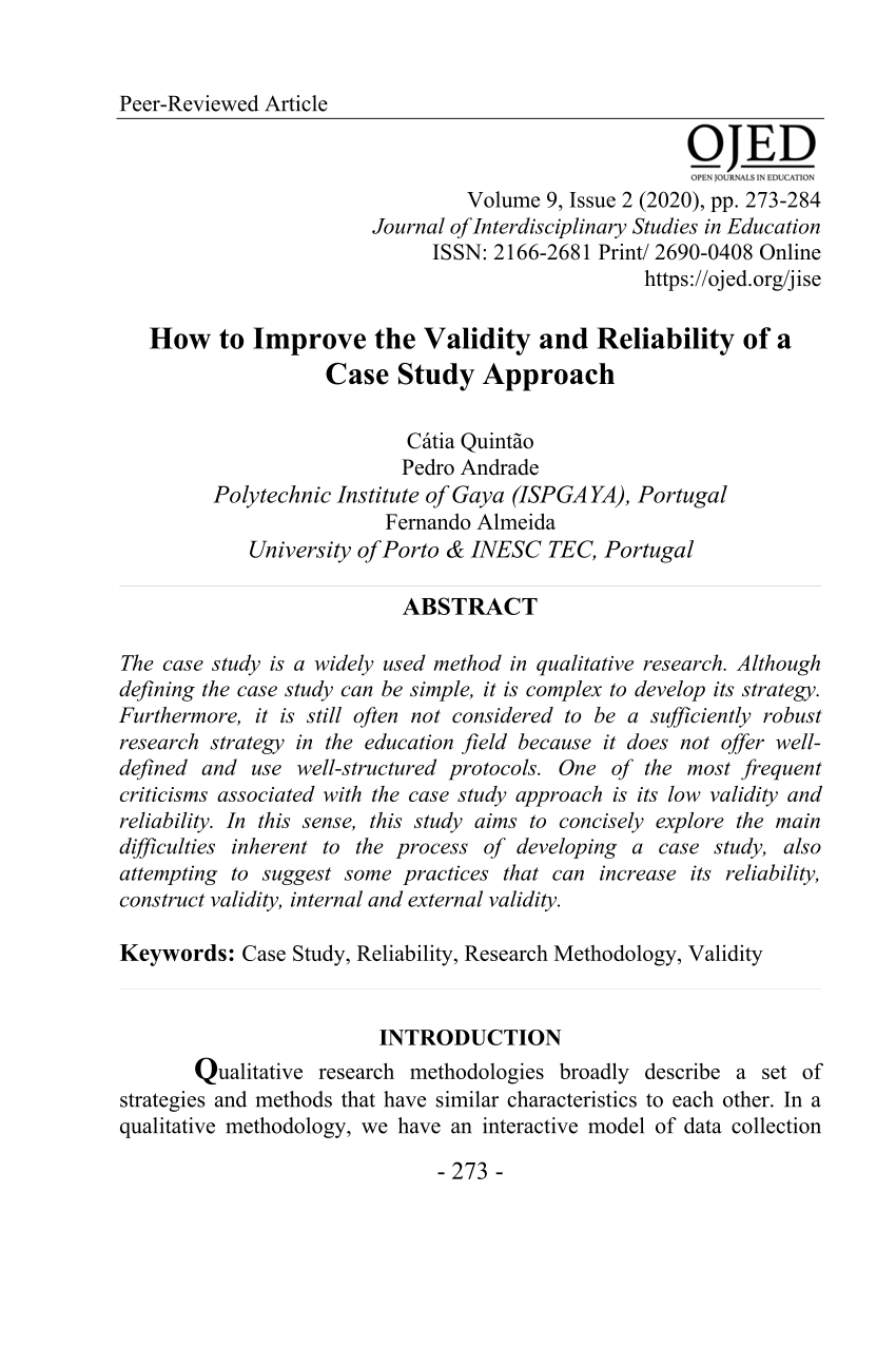 validity and reliability in case study research