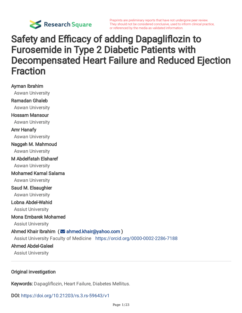 furosemide and diabetes