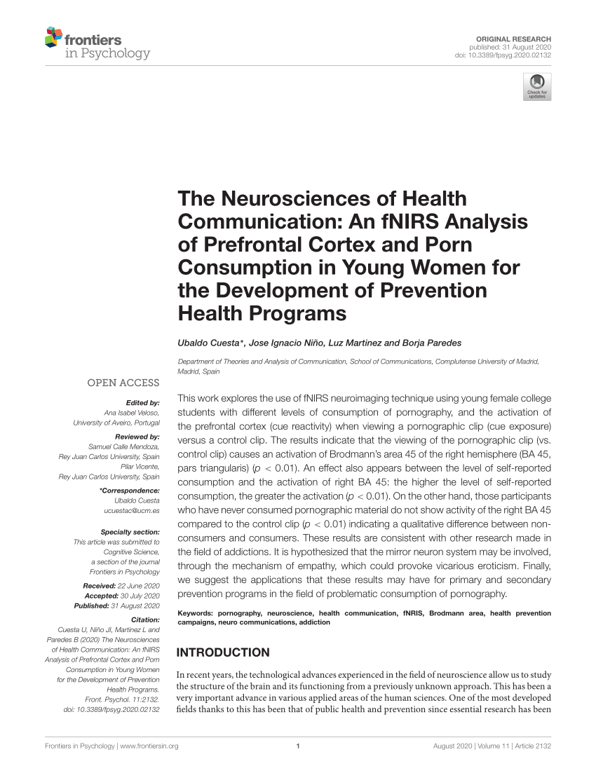 PDF The Neurosciences of Health Communication An fNIRS Analysis  