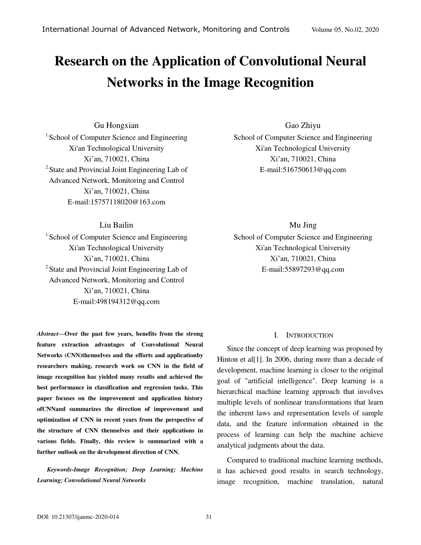 research papers on convolutional neural networks