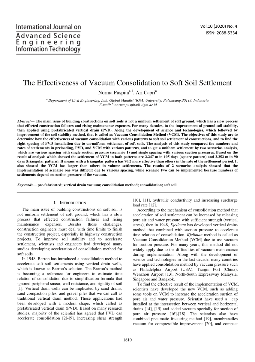 case study of vacuum consolidation