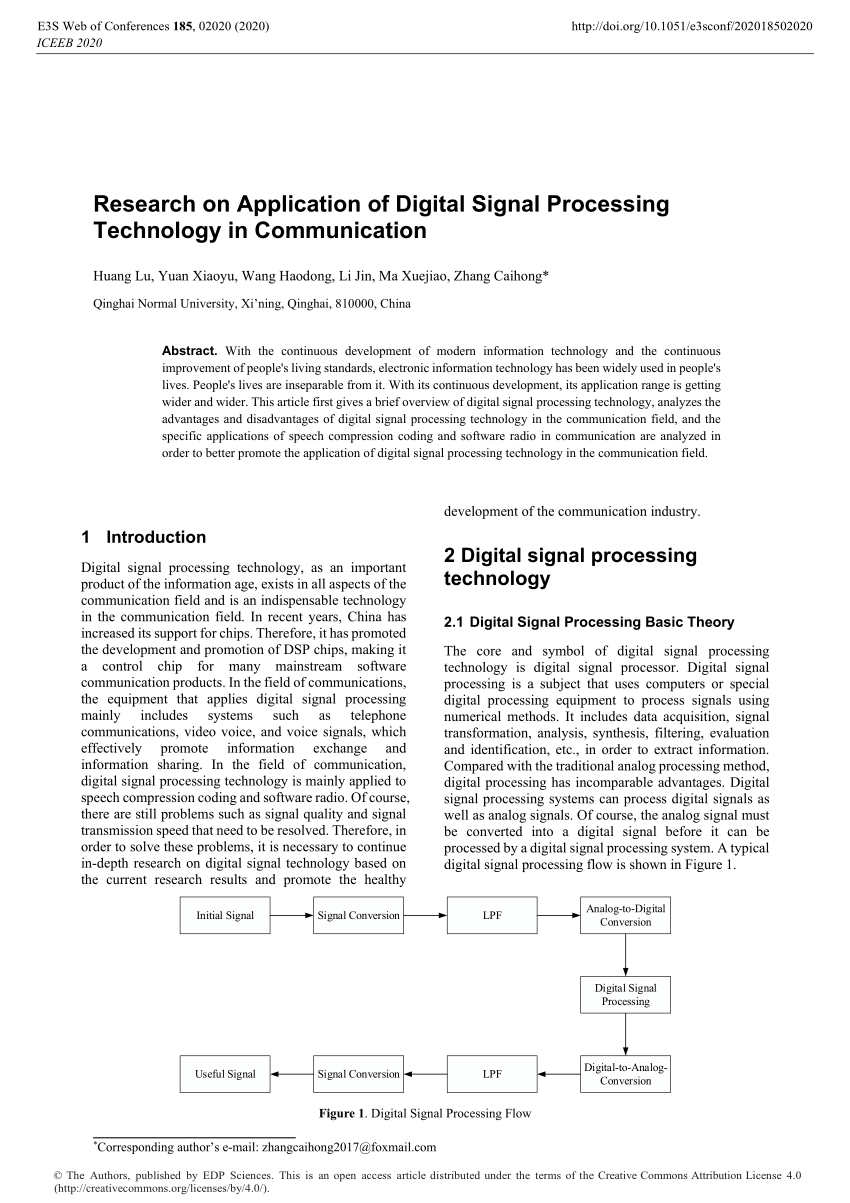 research paper based on digital signal processing