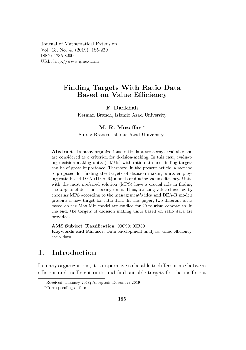 pdf-finding-targets-with-ratio-data-based-on-value-efficiency