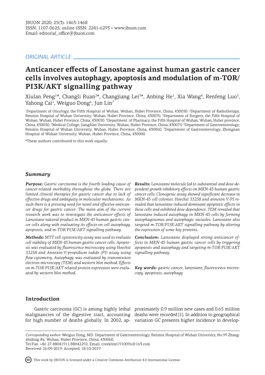 (PDF) ERp19 contributes to tumorigenicity in human gastric 