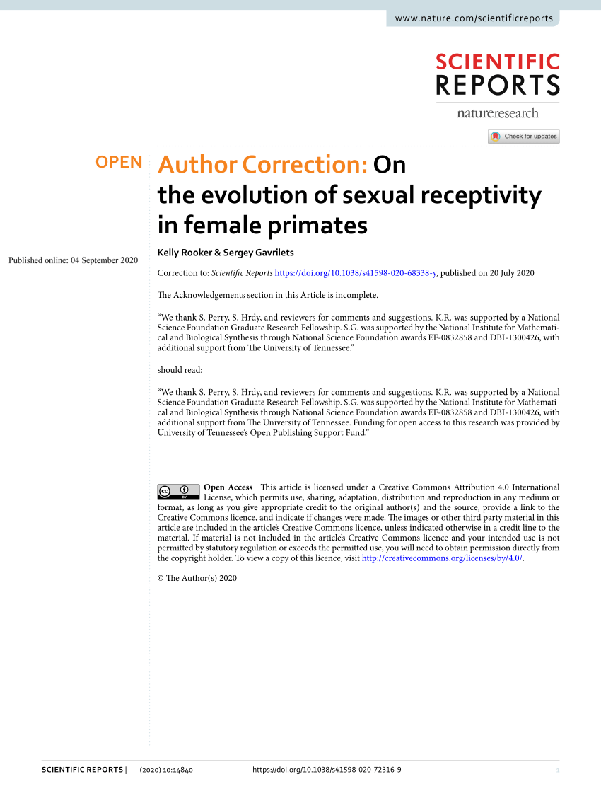 On the evolution of sexual receptivity in female primates