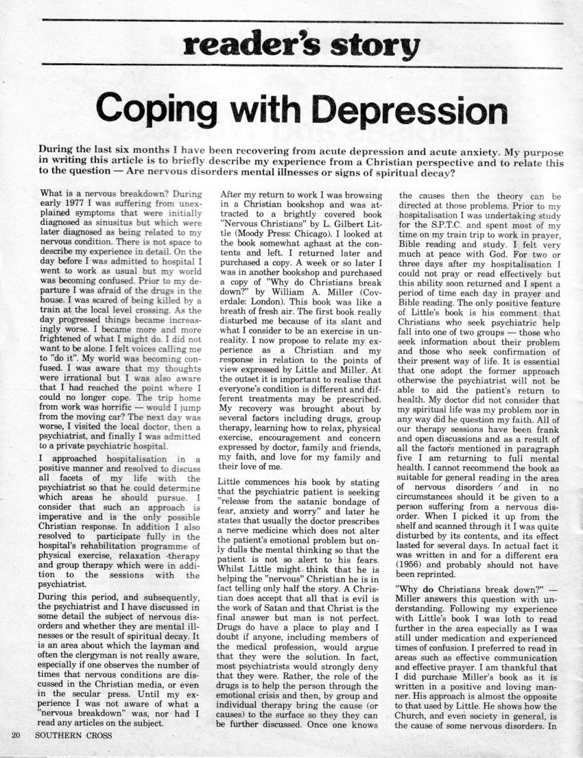 nursing research articles on depression