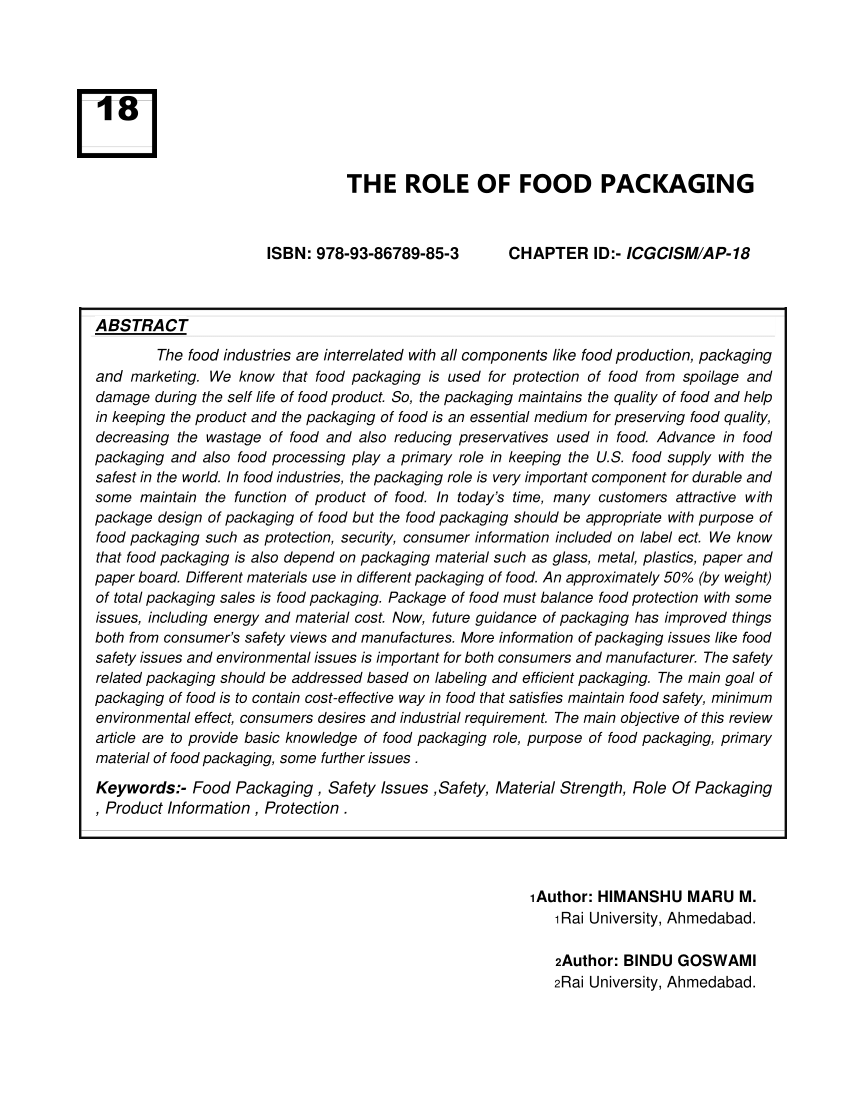 write an essay on history of food packaging
