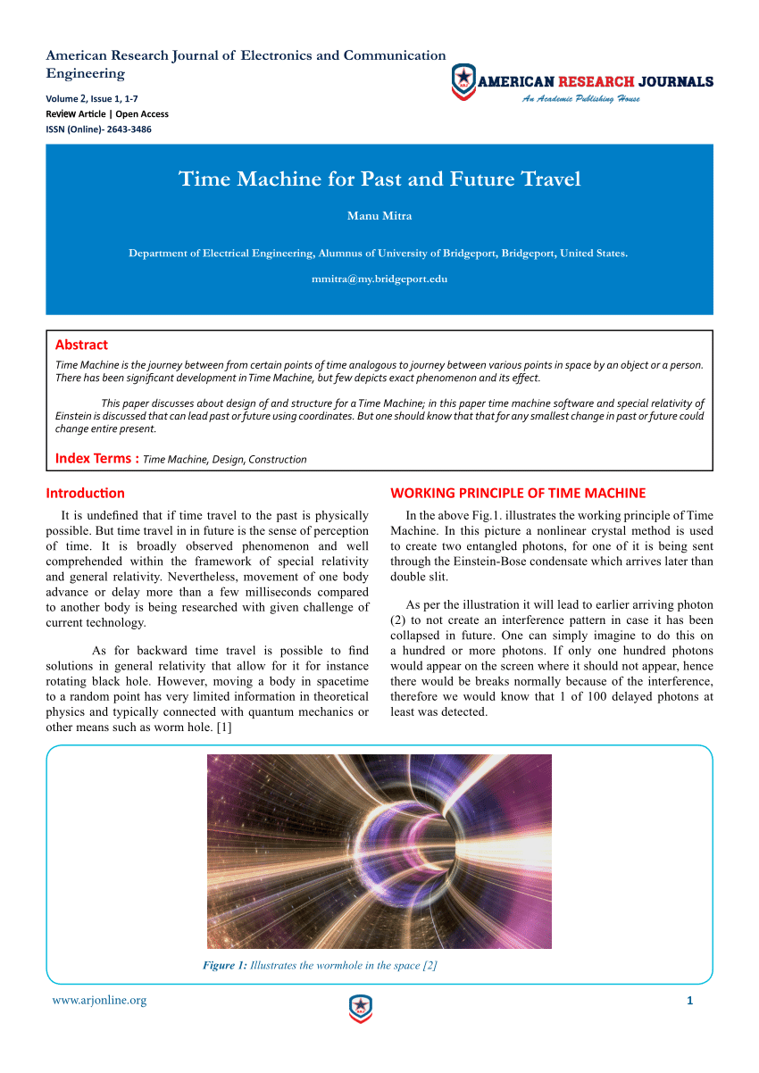 research paper on time machine