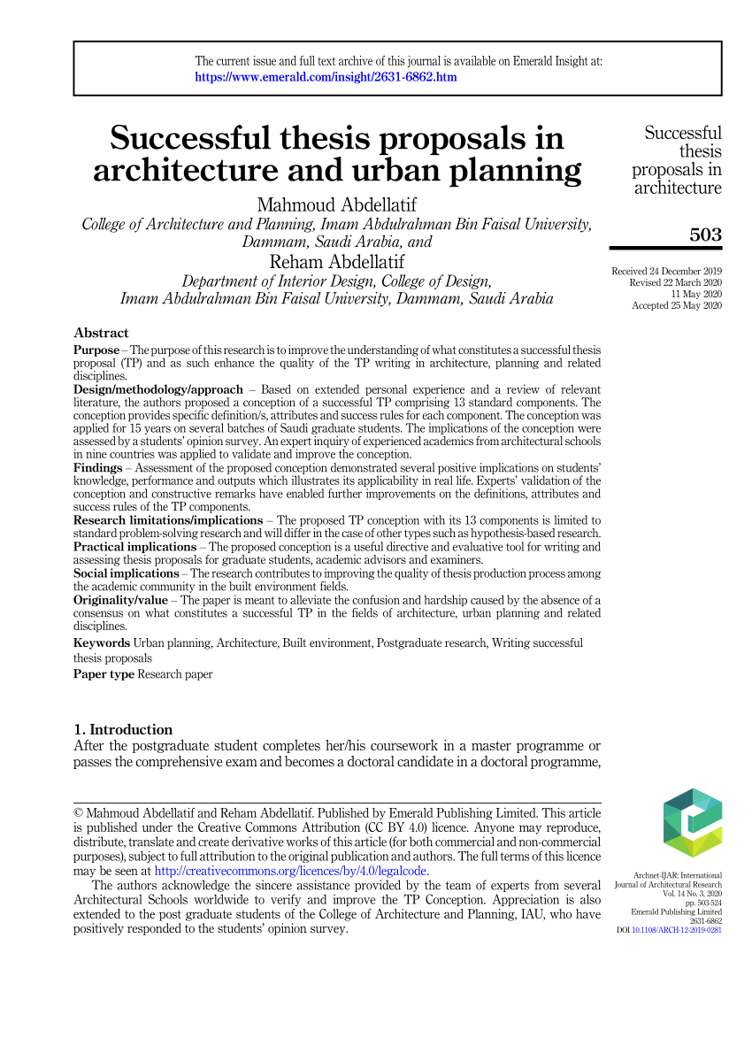 architectural research proposal pdf