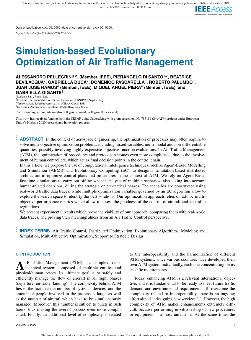 PDF Simulation Based Evolutionary Optimization of Air Traffic