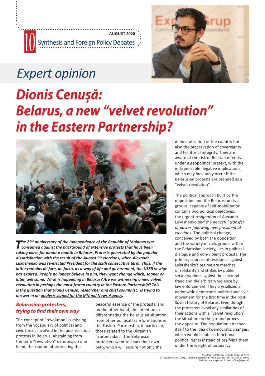 Pdf Belarus A New “velvet Revolution” In The Eastern Partnership 