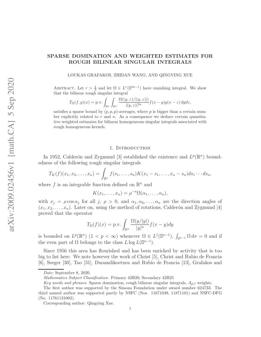 Pdf Sparse Domination And Weighted Estimates For Rough Bilinear Singular Integrals