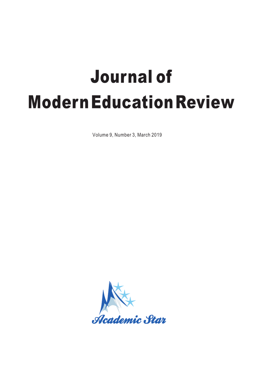 Pdf Journal Of Modern Education Review Subscription Information