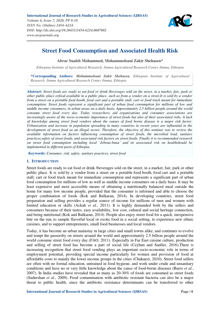 research paper on food consumption