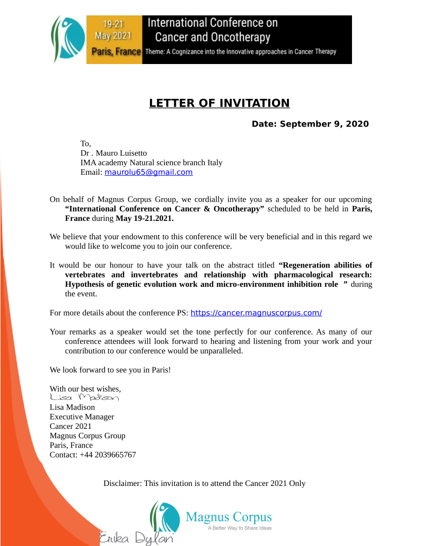 Invitation Letter For Event Pdf
