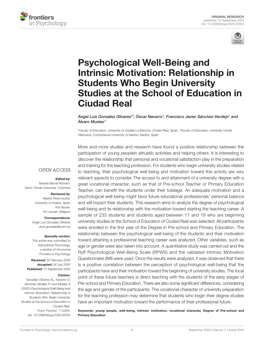 research studies on psychological well being