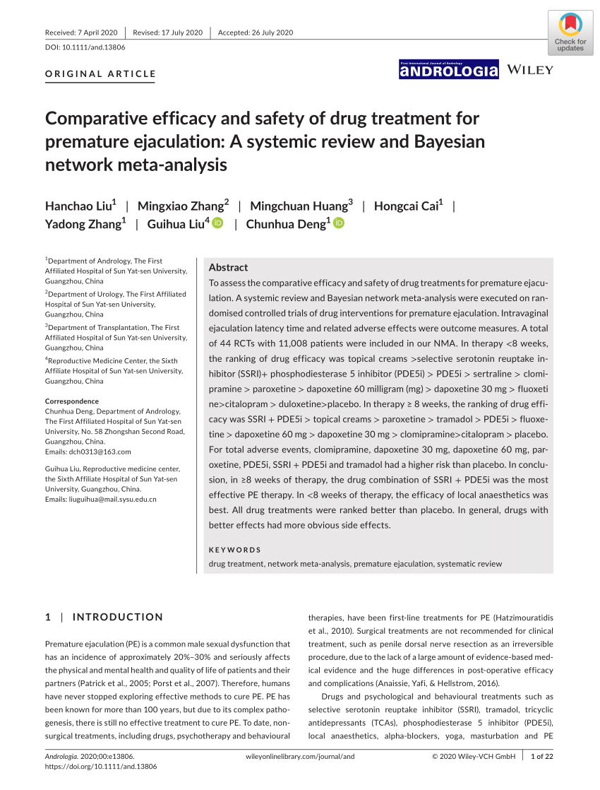 PDF Comparative efficacy and safety of drug treatment for