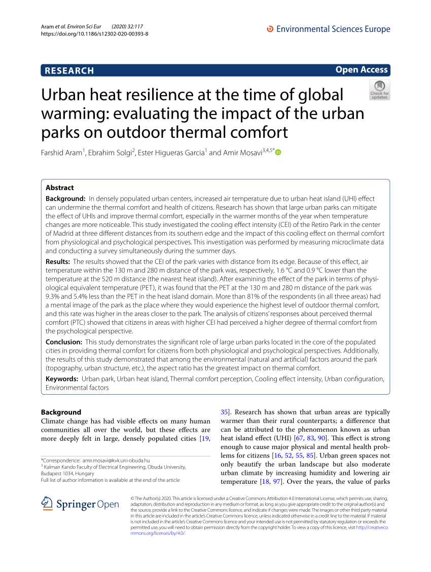 PDF) Urban heat resilience at the time of global warming