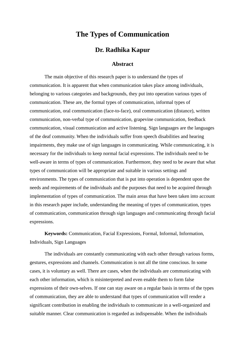 thesis on communication pdf