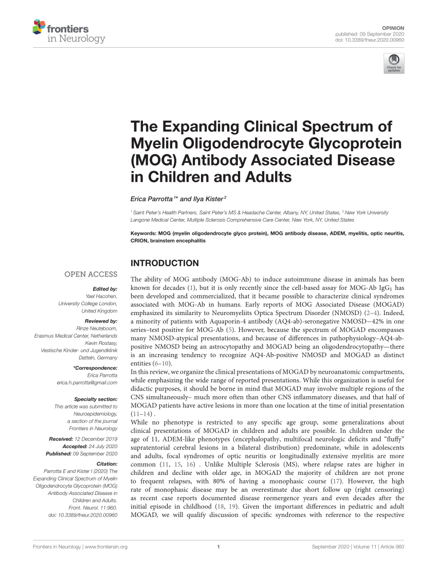 myelin oligodendrocyte glycoprotein antibody disorder