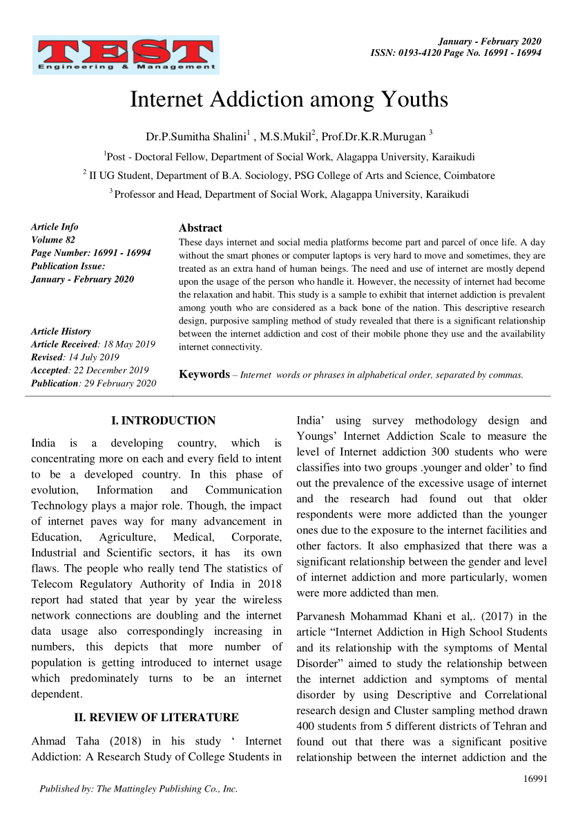 internet addiction research paper pdf