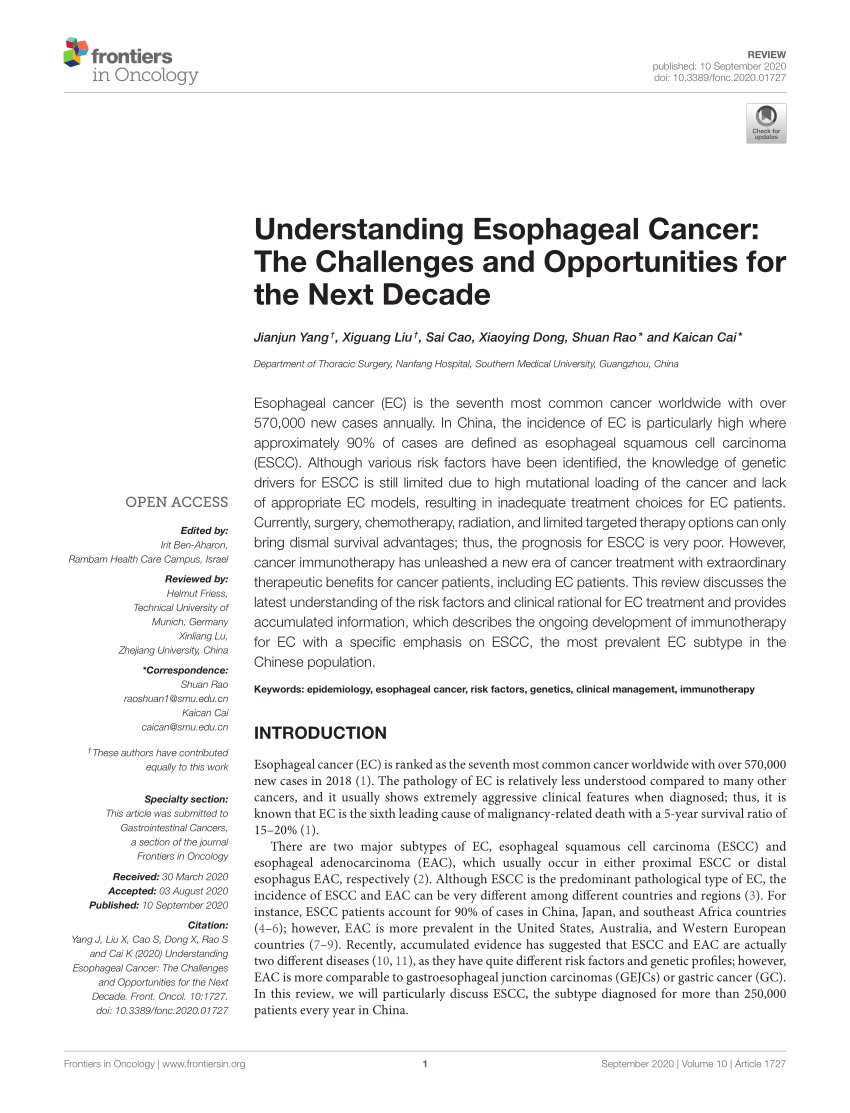 research article on oesophageal cancer